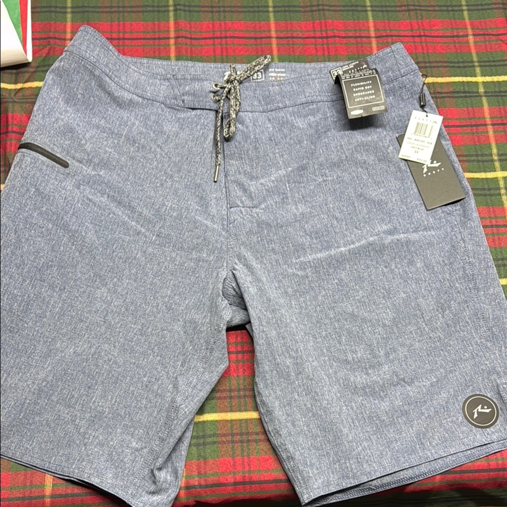 Rusty Blue Board Shorts Quick-Dry Swimwear